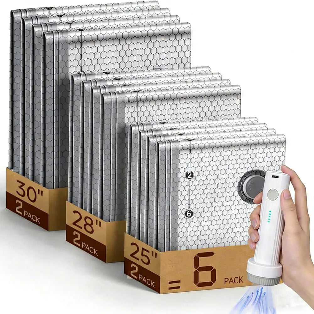 Travel Vacuum Compression Bags with Rechargeable Pump