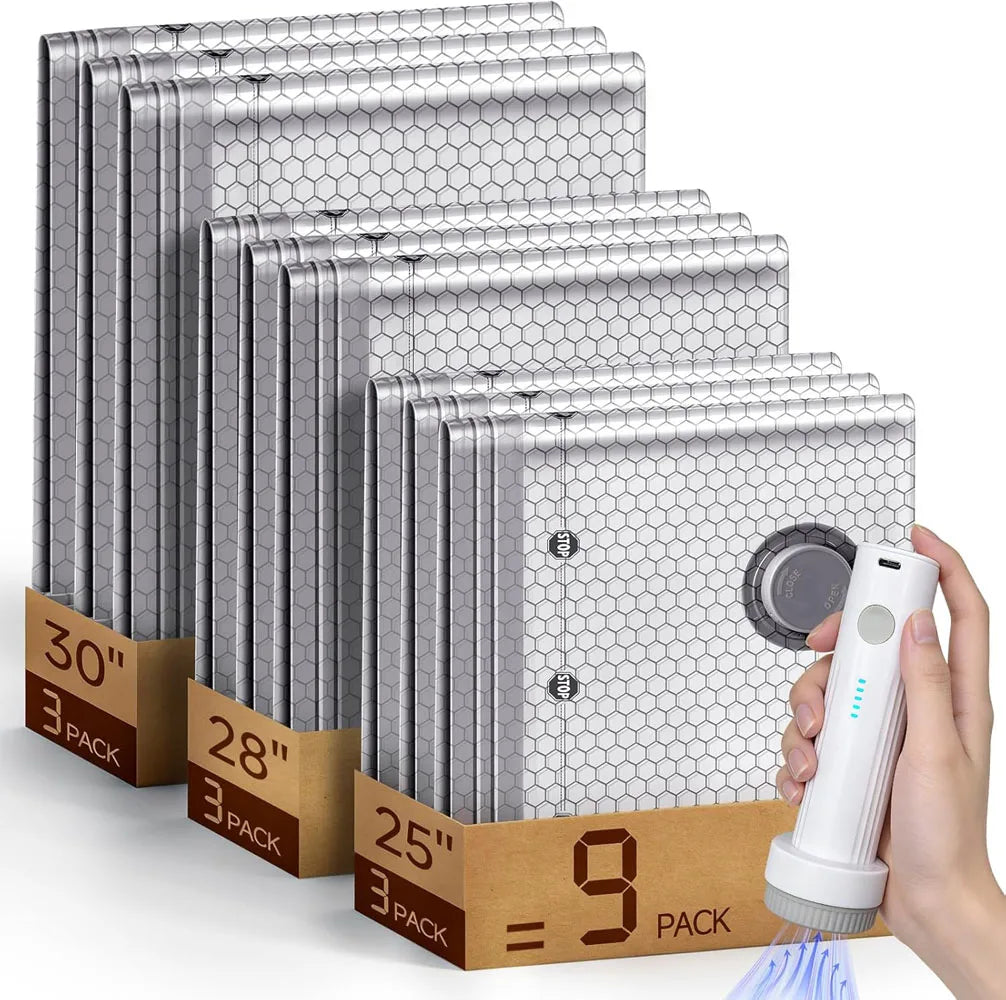 Travel Vacuum Compression Bags with Rechargeable Pump