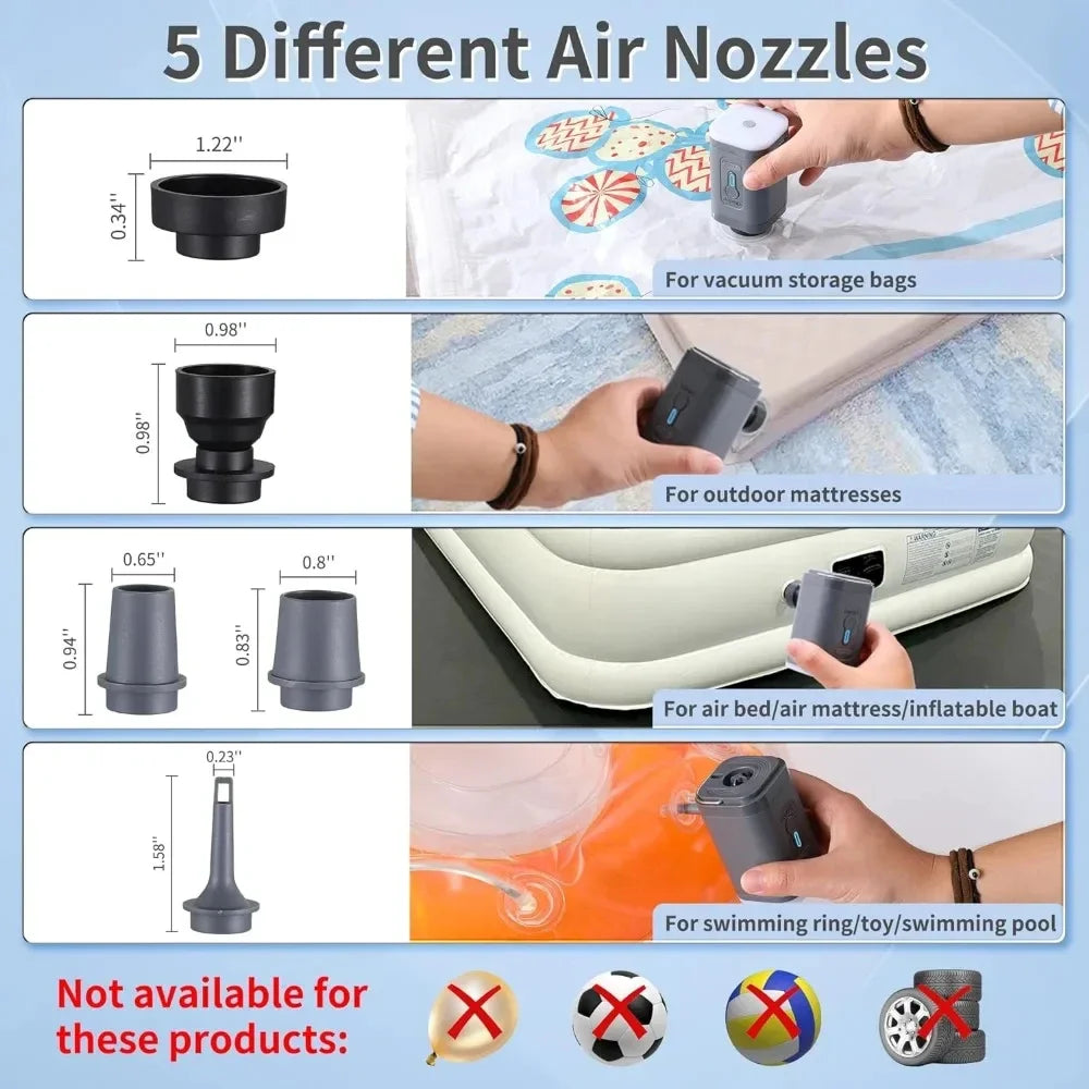 3-in-1 Mini Rechargeable Air Pump
