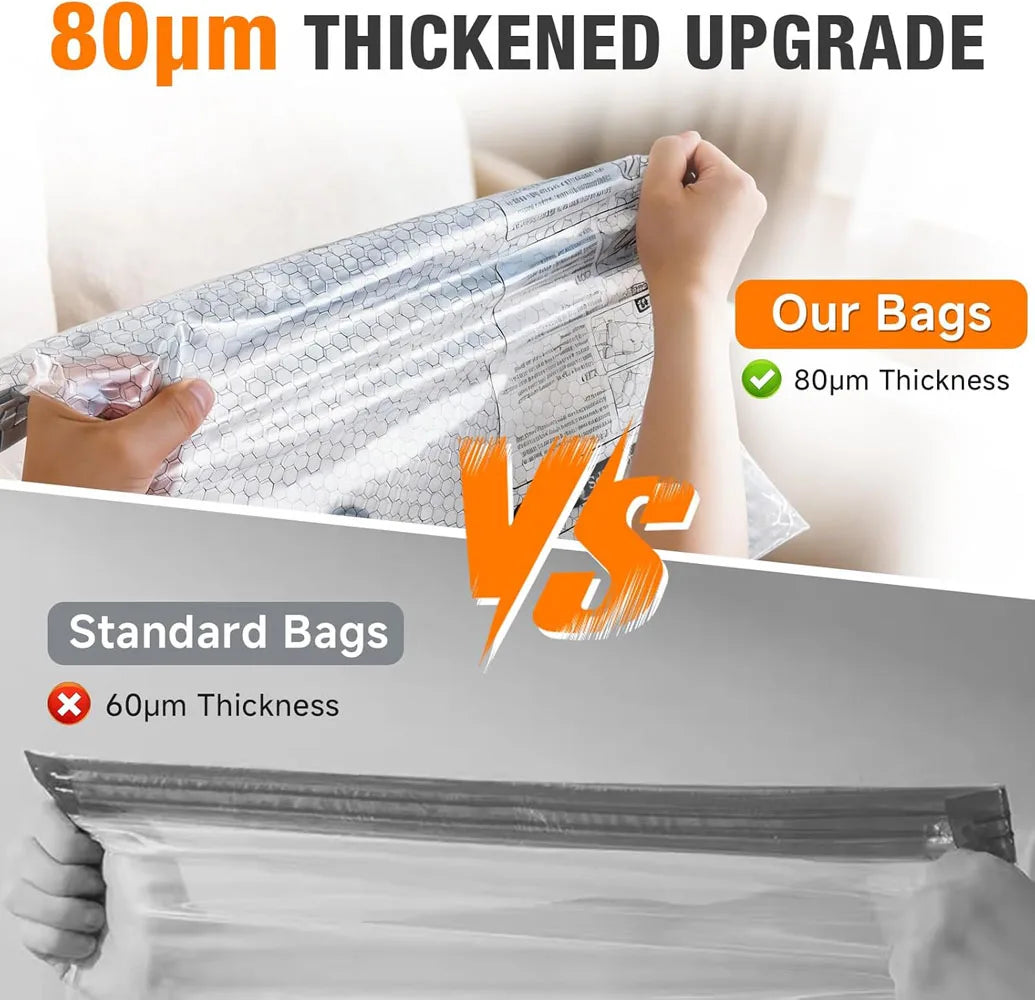 Travel Vacuum Compression Bags with Rechargeable Pump