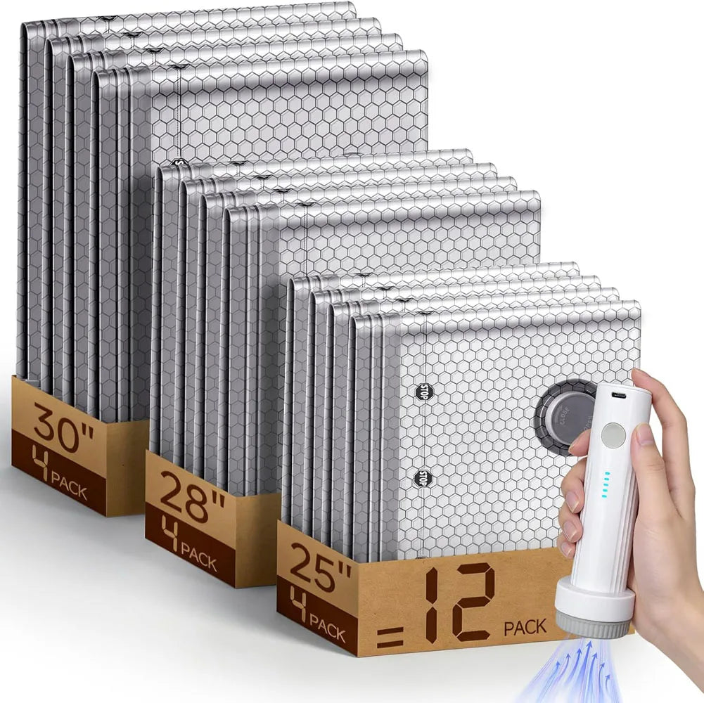 Travel Vacuum Compression Bags with Rechargeable Pump