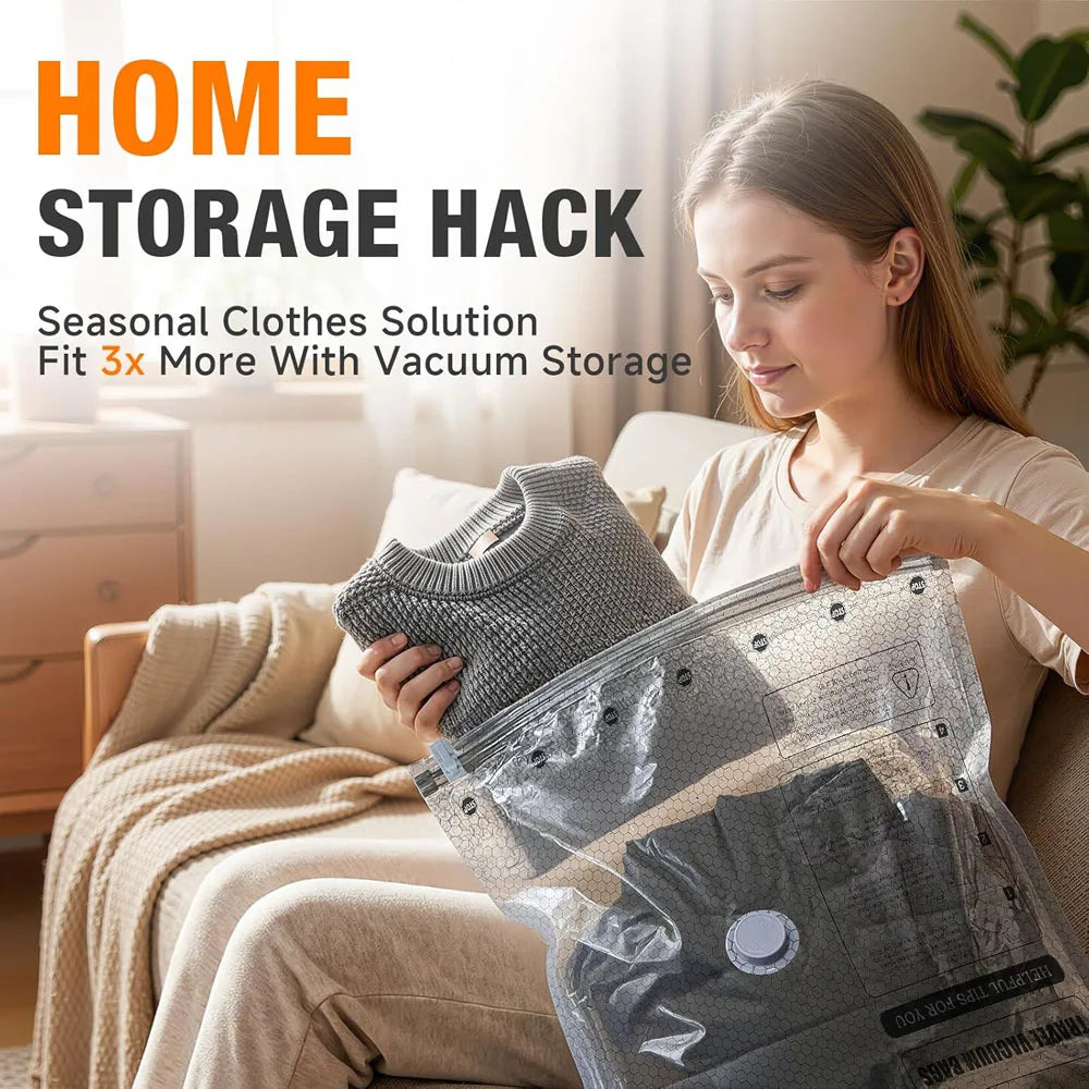 Travel Vacuum Compression Bags with Rechargeable Pump