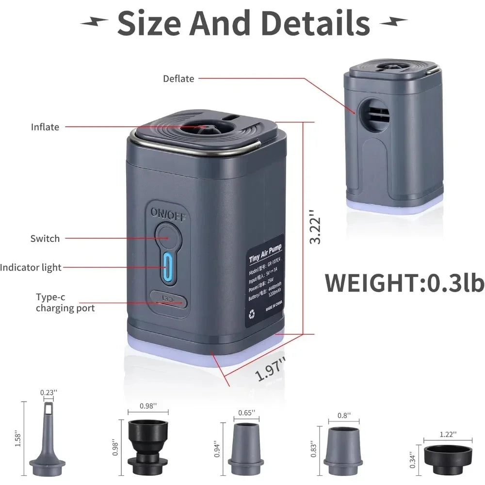 3-in-1 Mini Rechargeable Air Pump