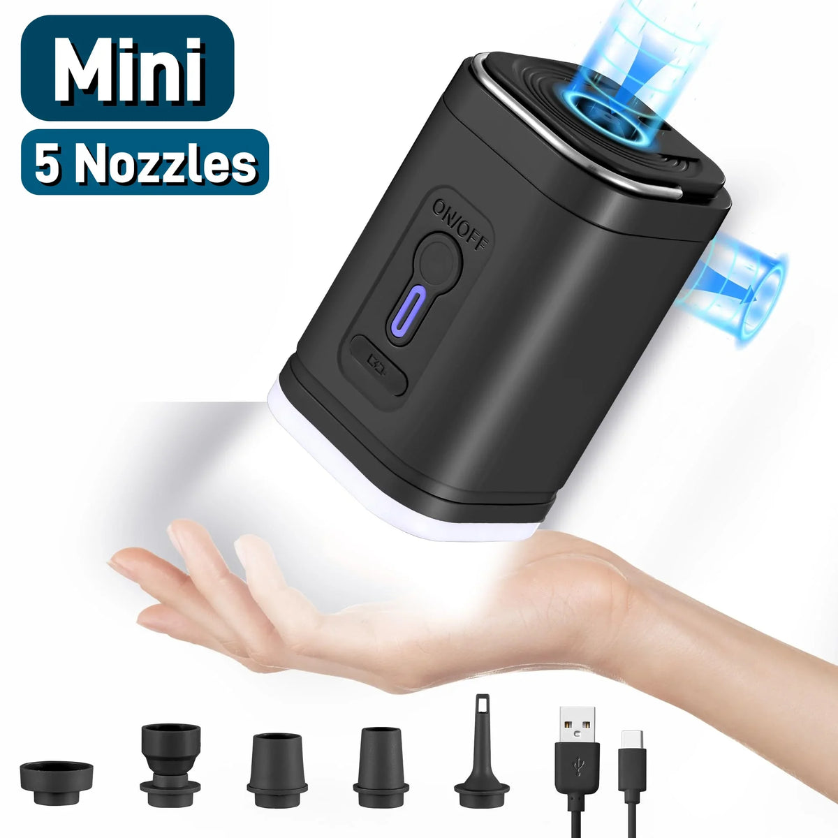 3-in-1 Mini Rechargeable Air Pump