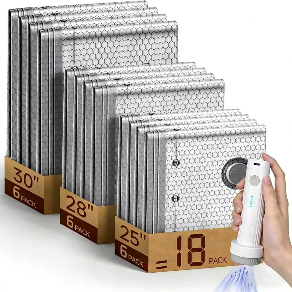 Travel Vacuum Compression Bags with Rechargeable Pump