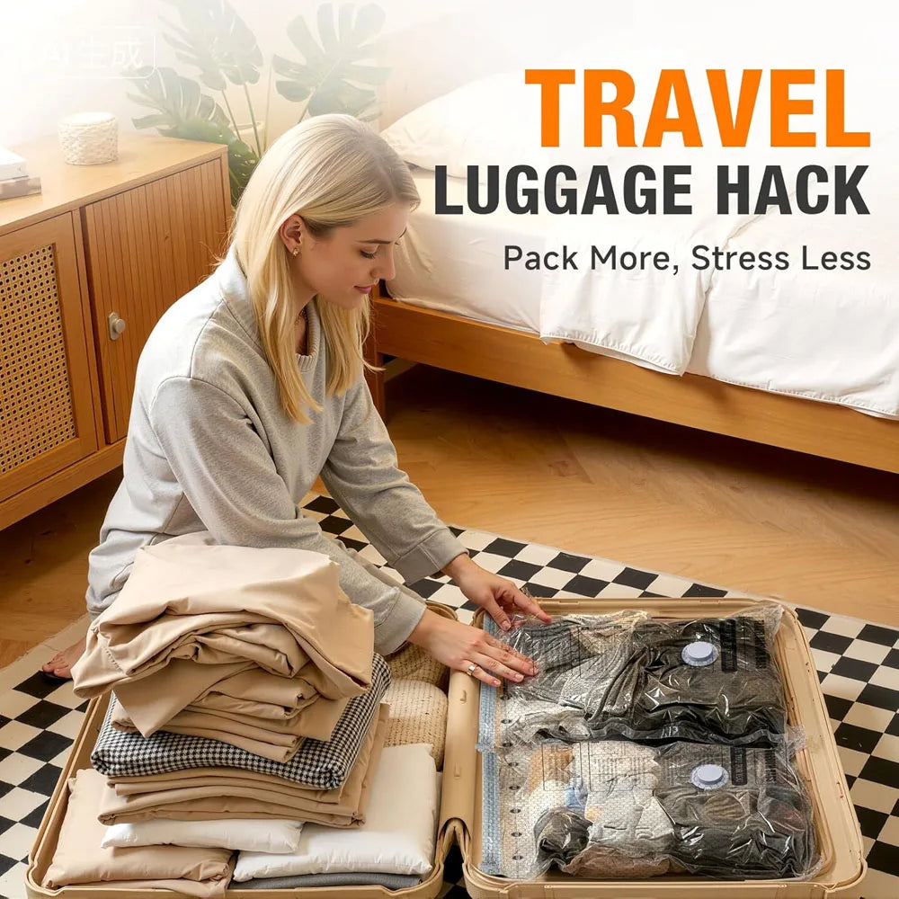 Travel Vacuum Compression Bags with Rechargeable Pump